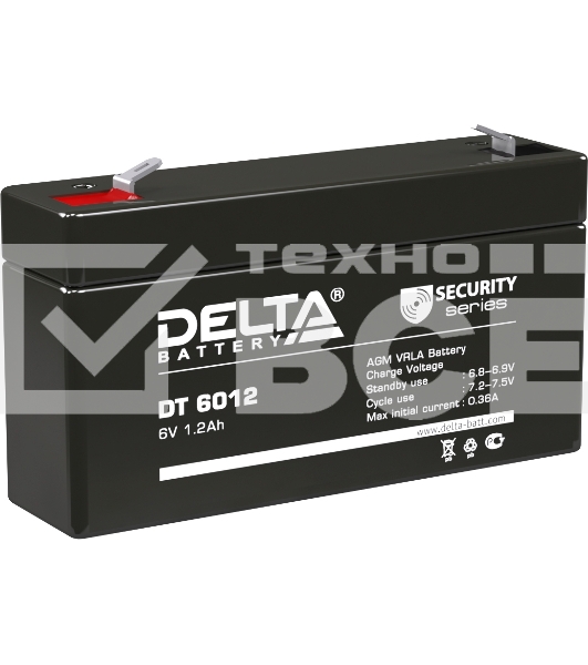 Батарея Delta DT 6012 (6V, 1.2Ah)