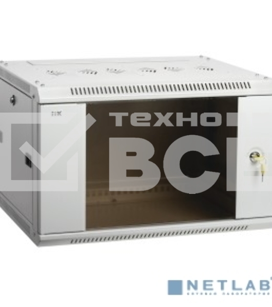 Шкаф монтажный ITK LINEA W (LWR3-18U66-GF) настенный 18U 600x600мм пер.дв.стекл задн.дв.стал.лист 90кг серый 500мм 41кг 200град. IK08 сталь