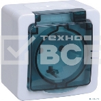 Розетка Iek ERMP12-K03-16-54-EC РСб20-3-ГПБд роз 1м с з/к о/у IP54 (цвет крышки:дымчатый) ГЕРМЕС PLUS, фото2