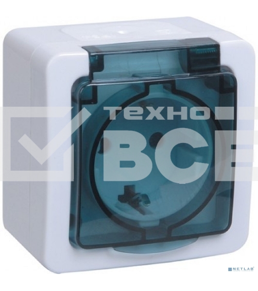 Розетка Iek ERMP12-K03-16-54-EC РСб20-3-ГПБд роз 1м с з/к о/у IP54 (цвет крышки:дымчатый) ГЕРМЕС PLUS