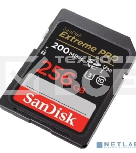 Флеш карта SD 256GB SanDisk SDXC Class 10 V30 UHS-I U3 Extreme Pro 200MB/s