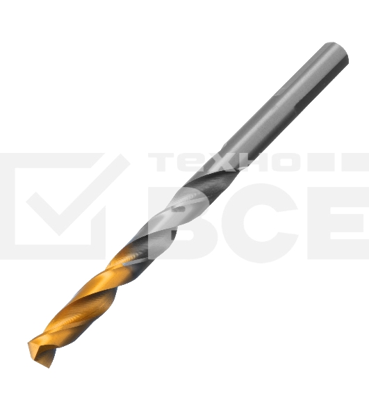 Сверло спиральное по металлу 7,5 x 109мм, Р6М5, Golden Tip Denzel