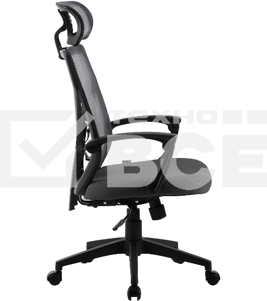 Кресло компьютерное Cactus CS-MC414-GY черный/серый, сетка/ткань, с подголов. крестов. пластик, пластик черный