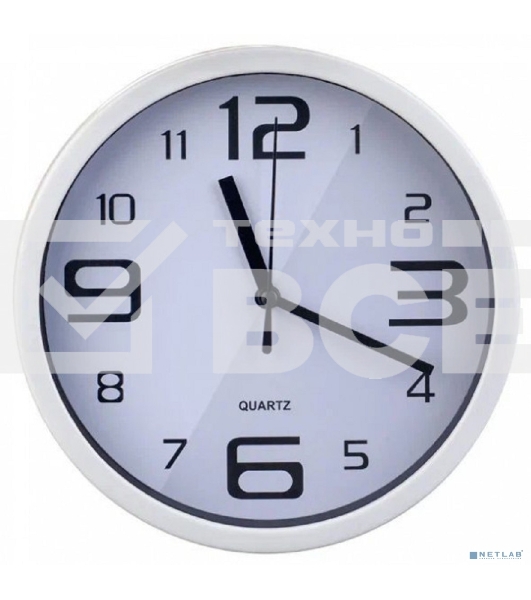 Часы настенные Perfeo 'PF-WC-001', круглые д. 20 см, белый корпус/белый циферблат