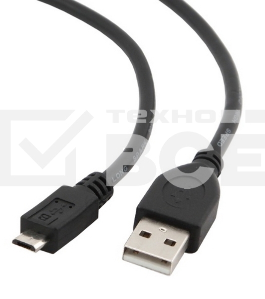 Кабель USB 2.0 Pro Cablexpert CCP-mUSB2-AMBM-1M, AM/microBM 5P, 1м, экран, черный, пакет