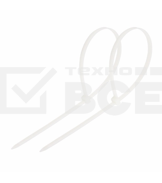 Хомут-стяжка кабельная нейлоновая Rexant 250 x7,6 мм, белая, упаковка 100 шт.