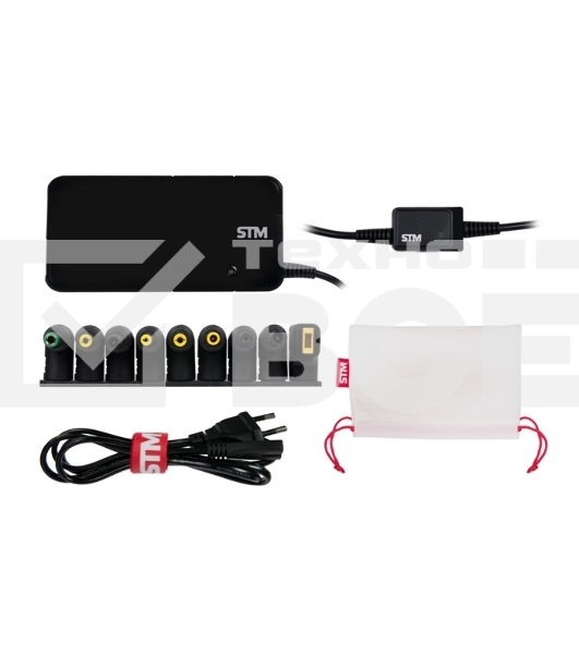 Адаптер для ноутбуков STM Dual DLU90, 90W, EU AC power cord& Car Cigaratte Plug, USB(2.1A)