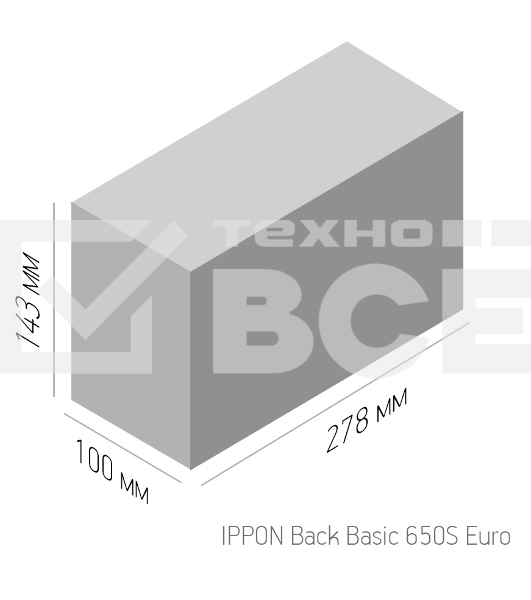 Источник бесперебойного питания Ippon Back Basic 650S Euro 360Вт 650ВА черный