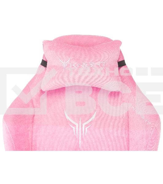 Кресло игровое Knight N1 Fabric розовый Velvet 36 с подголов. крестовина металл