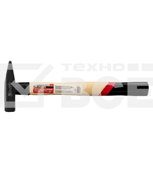 Молоток слесарный Matrix, 300 г, квадратный боек, деревянная рукоятка