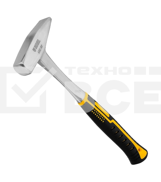 Молоток слесарный Denzel 600 г цельнометаллический, двухкомпонентная рукоятка