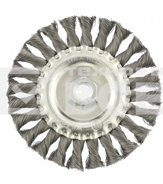 Щетка Matrix для УШМ 125 мм, М14, плоская, крученая проволока 0,35 мм