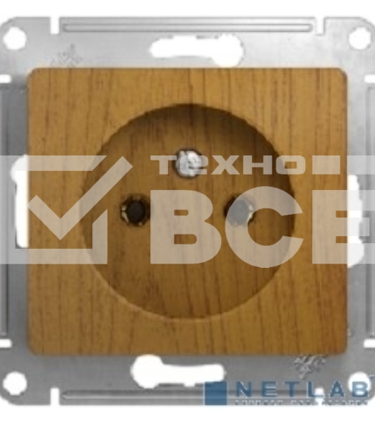 Механизм розетки 1-м СП Glossa 16А IP20 без заземл. дер. дуб SchE GSL000541