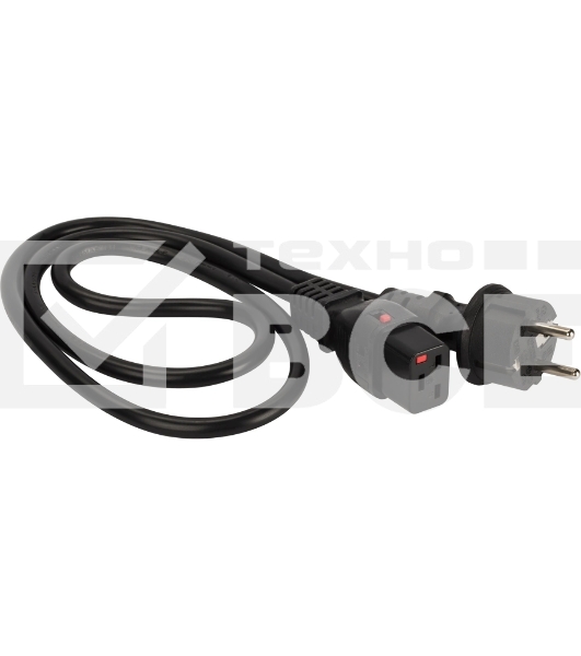 Шнур питания Lanmaster LAN-PP19L/SH-1.0-BK C19-Schuko проводник.:3x1.5мм2 1м 220В 16А черный