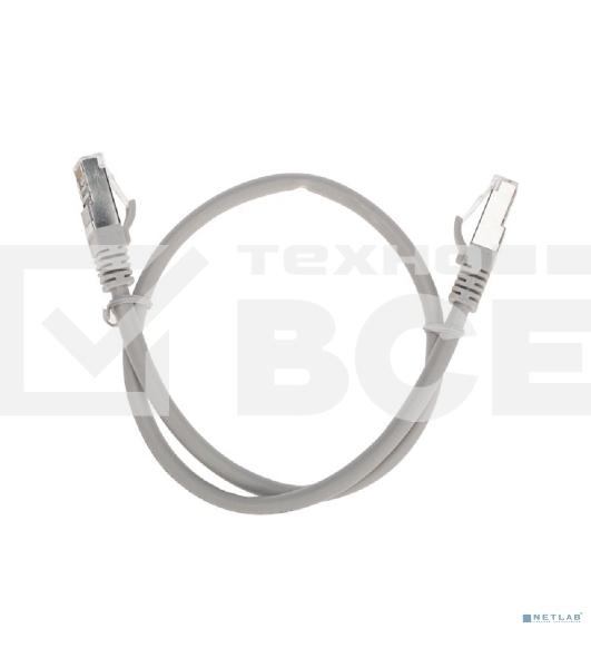 Патч-корд S/FTP Rexant категория 6A (10G), RJ45-RJ45, неэкранированный, 28AWG, LSZH, серый, 0.5 м