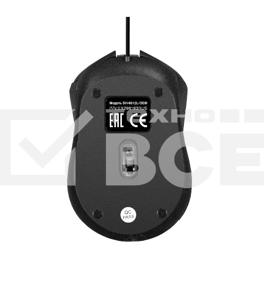 Мышь проводная ExeGate Professional Standard SH-8012L OEM черный, 1000 dpi, USB, кнопки - 3