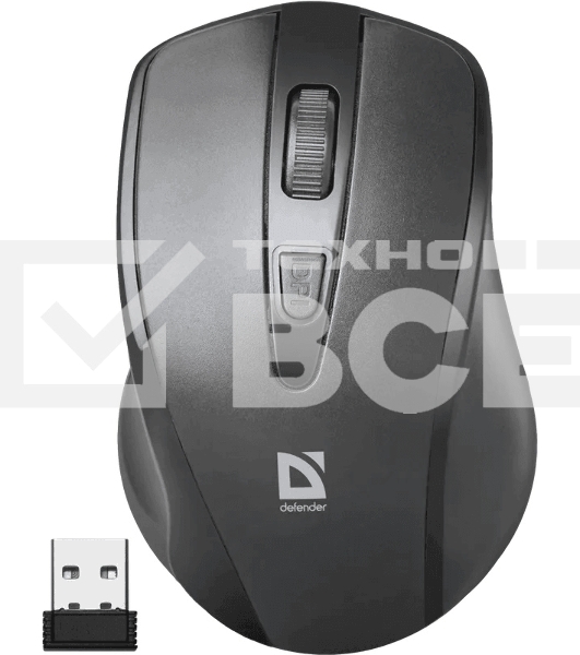 Мышь беспроводная Defender Datum MM-265 черный, 1600 dpi, радиоканал, USB, кнопки - 4