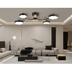 Светильник Ambrella light FL4860/4 BK/WD черный/дерево 60W 3000-6000K 700*400*120 (без ПДУ), фото3