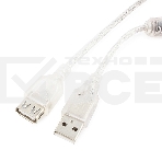 Кабель удлинитель USB2.0 Pro Cablexpert CCF-USB2-AMAF-TR-6, AM/AF, 1,8м, экран, 2феррит.кольца, прозрачный, пакет, фото7
