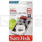 Флеш карта microSD 64GB SanDisk microSDXC Class 10 Ultra UHS-I 100MB/s, фото2