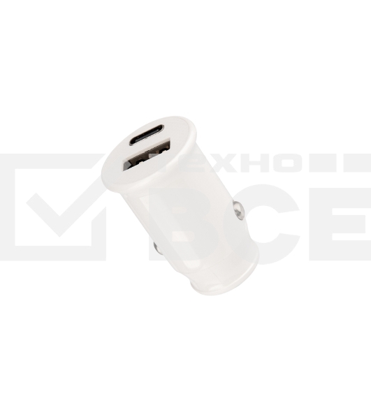 Автозарядка в прикуриватель Rexant АЗУ USB-A+USB-C, 2.4 A белый