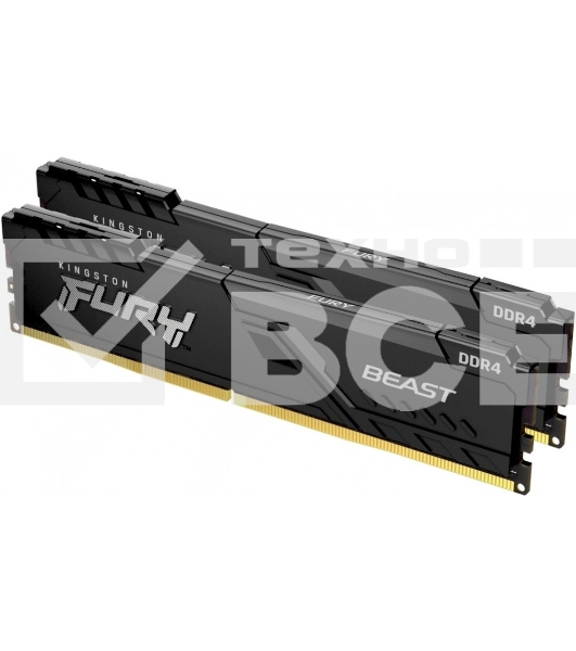 Оперативная память Kingston Fury Beast, DDR4, 64GB (2x32GB), 3200MHz, CL16, чёрный