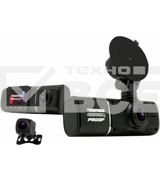 Видеорегистратор TrendVision Proof PRO 3CH черный 2Mpix 1080x1920 1080p 160гр. GPS AC5701A