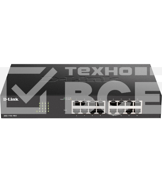Настраиваемый L2 коммутатор c 16 портами DGS-1100-16V2/A2A 10/100/1000Base-T