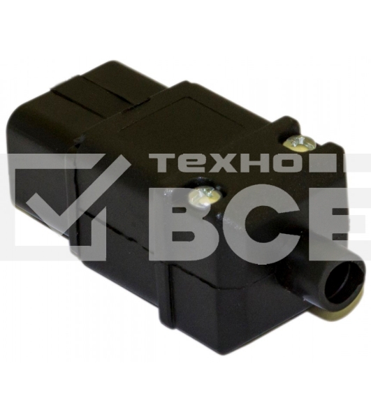 Разъемы для силового кабеля Hyperline CON-IEC320C20 Разъем IEC 60320 C20 220В 16A на кабель, контакты на винтах (плоские выступающие штыревые контакты в пластиковом обрамлении), прямой