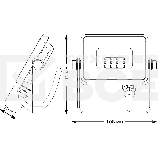 Прожектор светодиодный Led Qplus 10Вт IP65 6500К черный Gauss 613511310