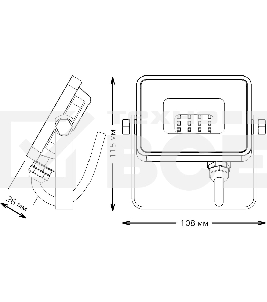 Прожектор светодиодный Led Qplus 10Вт IP65 6500К черный Gauss 613511310
