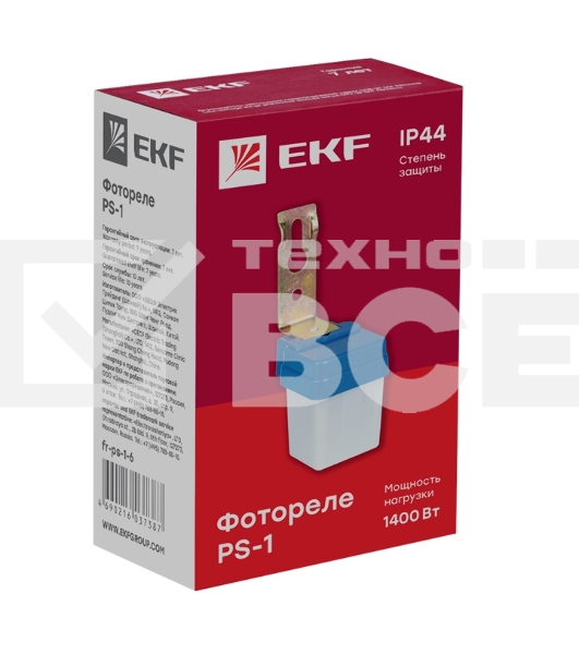 Фотореле EKF fr-ps-1-6 PS-1 6А 1200Вт IP44 EKF PROxima