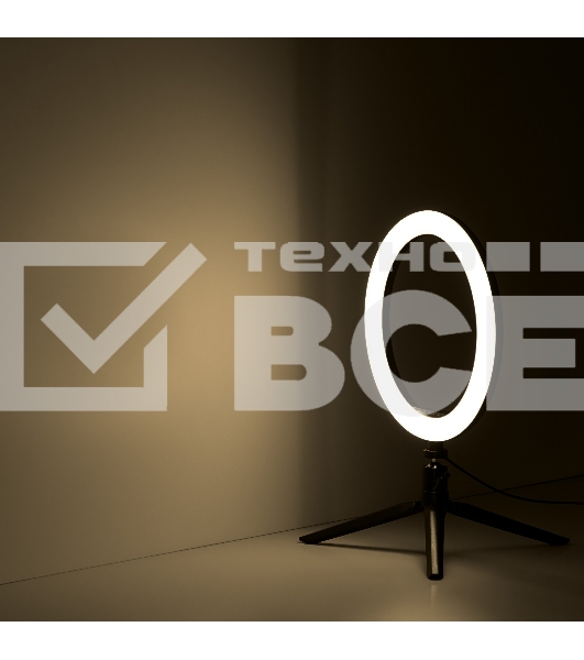 Светильник кольцевой Gauss 14W 700lm 3000-6500K 5V USB IP20 260x23мм черный дим пульт LED