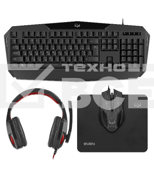 Игровой набор SVEN GS-4300  клавиатура+мышь+гарнитура+коврик