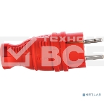 Вилка каучуковая ЭРА з/з прямая 16А IP44 красн. V8-RED-IP44, фото 1