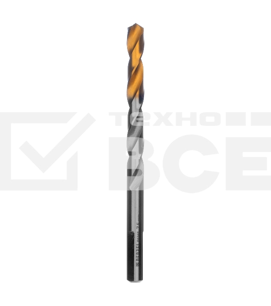 Сверло спиральное по металлу 7,5 x 109мм, Р6М5, Golden Tip Denzel