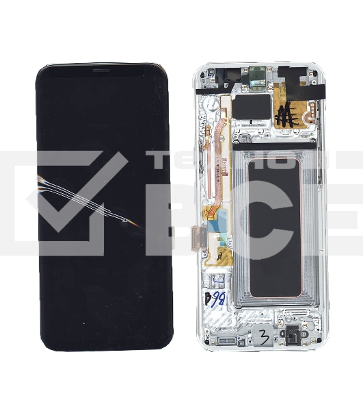 Дисплей для Samsung Galaxy S8 Plus SM-G955F черный c серебристой рамкой