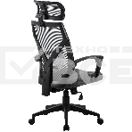 Кресло компьютерное Cactus CS-MC414-GY черный/серый, сетка/ткань, с подголов. крестов. пластик, пластик черный, фото4