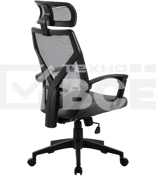 Кресло компьютерное Cactus CS-MC414-GY черный/серый, сетка/ткань, с подголов. крестов. пластик, пластик черный