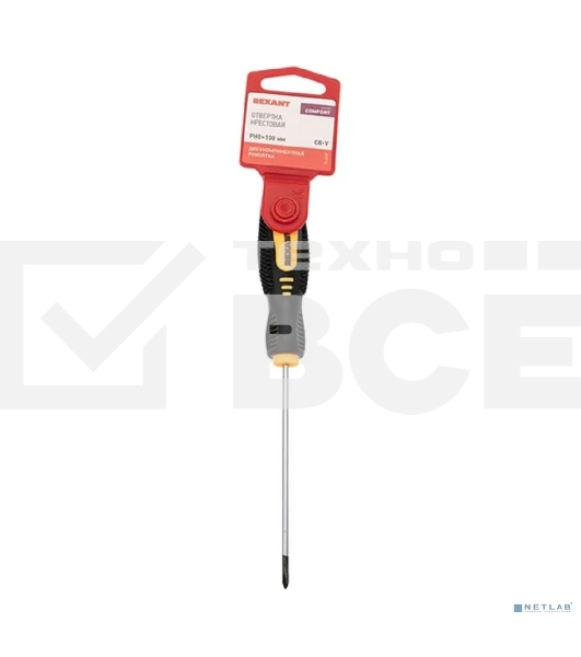 Отвертка крестовая Rexant PH 0х100 мм, двухкомпонентная рукоятка