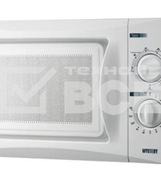Микроволновая печь Mystery MMW-2009G белый, 20 л, 700 Вт, переключатели - поворотный механизм