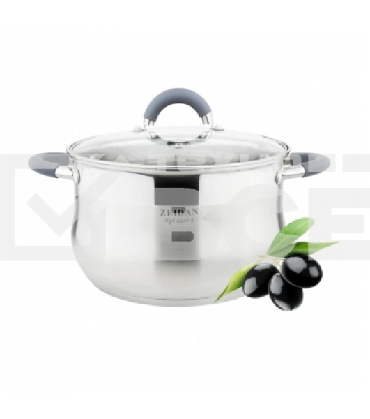 Кастрюля со стеклянной крышкой - Zeidan Z-50251 3,0 л (д.18х11.5 см), нерж.сталь, внутренняя - матовая полировка, снаружи - комбинированная полировка, шкала литража, ручки с силиконовым покрытием, КАПСУЛИРОВАННОЕ ДНО, ПОДАРОЧНАЯ УПАКОВКА С ПЛАСТИКОВОЙ РУЧ