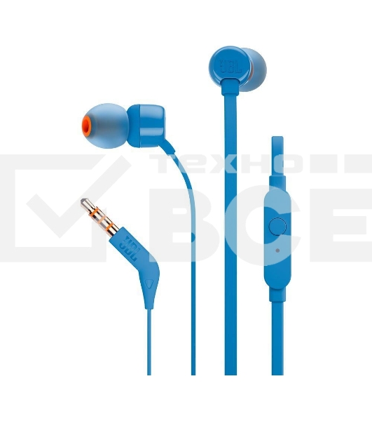 Наушники JBL Tune 110, 3.5 мм, внутриканальные, синий