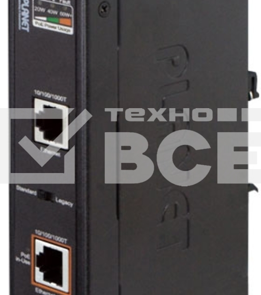 Индустриальный PoE инжектор IPOE-171-60W IP30, Industrial Single-Port 10/100/1000Mbps 802.3bt PoE++ Injector (60 Watts, Legacy mode support, PoE Usage LED, -40 to 75 C)