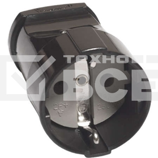 Штепсель с заземл. черный 16А 250В (еврослот) UNIVersal А1020