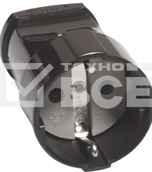 Штепсель с заземл. черный 16А 250В (еврослот) UNIVersal А1020