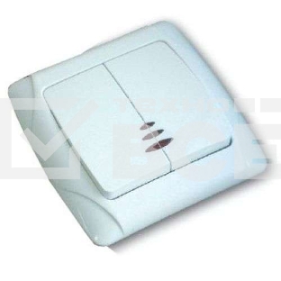 Выключатель 2-кл. СП Маргарита 10А IP20 с индик. бел. Universal М0123