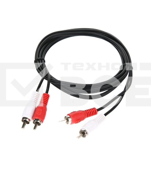 Кабель соединительный 2xRCA (M) - 2xRCA (M) черный 2m, Telecom <TAV7158-2M>