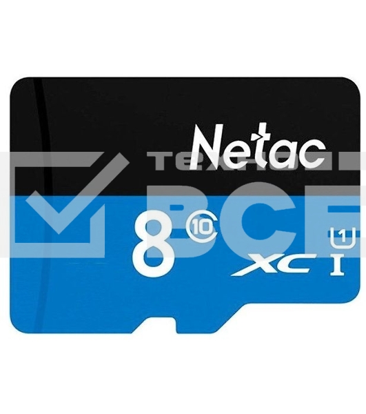 Флеш карта microSDHC 8GB Netac P500 <NT02P500STN-008G-S> (без SD адаптера) 80MB/s