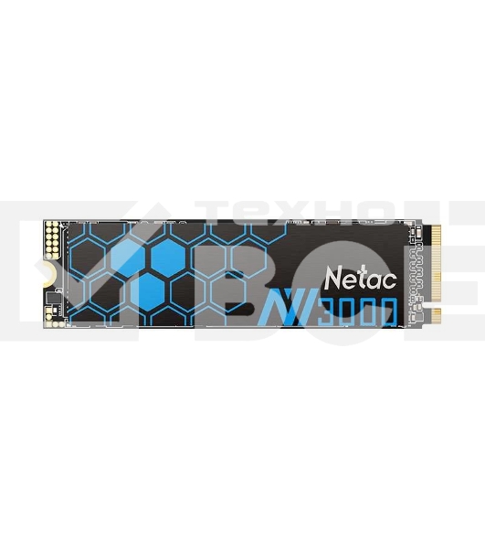 Накопитель SSD Netac NV3000, 500GB, PCIe 3.0 x4, M.2 2280, NVMe, R/W 3000/2100, с радиатором